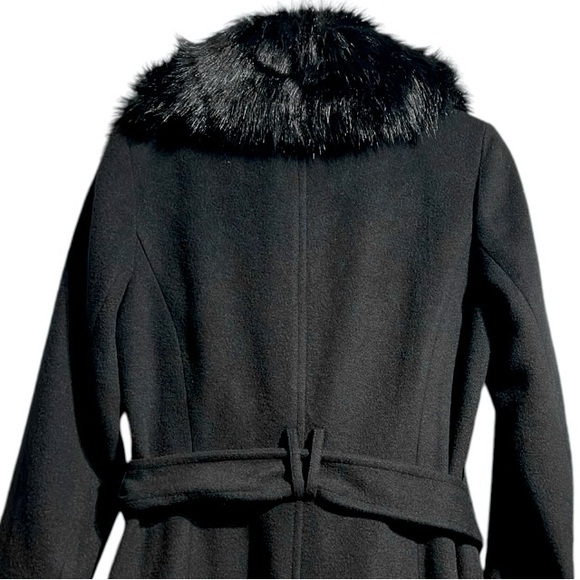 Cole Haan Signature Slick Wrap Coat with Faux Fur Trim - Picture 11 of 16